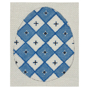 Blue & White Egg - Harlequin