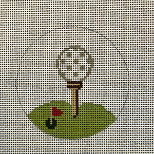 Golf Ball on Tee on the Green
