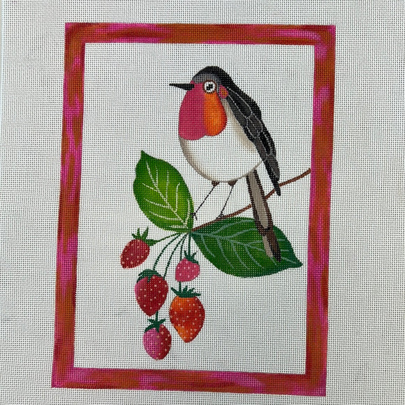 KDTS Apr24 - Kate Mason – Bird with Strawberry Branch     , SKU #KM-PL-01