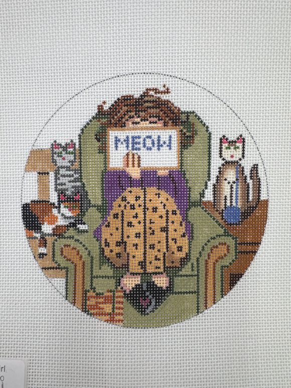 Cat Stitching Girl