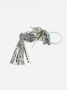 PREORDER: Tassel with Tool Kit - Black and White Zebra