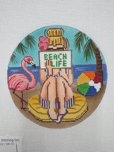 Beach Life Stitching Girl