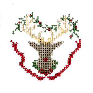 Advent - Reindeer Ornament Canvas - 18 Mesh, 2.5" x 2.5"