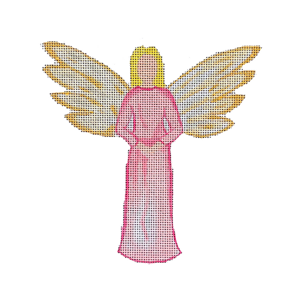 Angel - Pink Needlepoint Canvas - 18 Mesh, 5