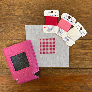 Beginner Kit: Pink Gingham Koozie