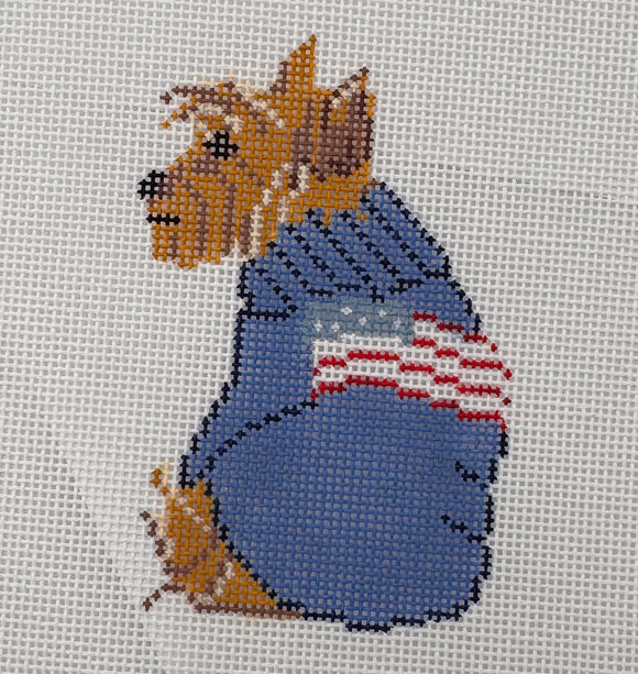 Yorkie with Sweater Needlepoint Canvas