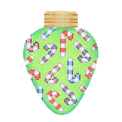 Christmas Light - Green with Candy Canes