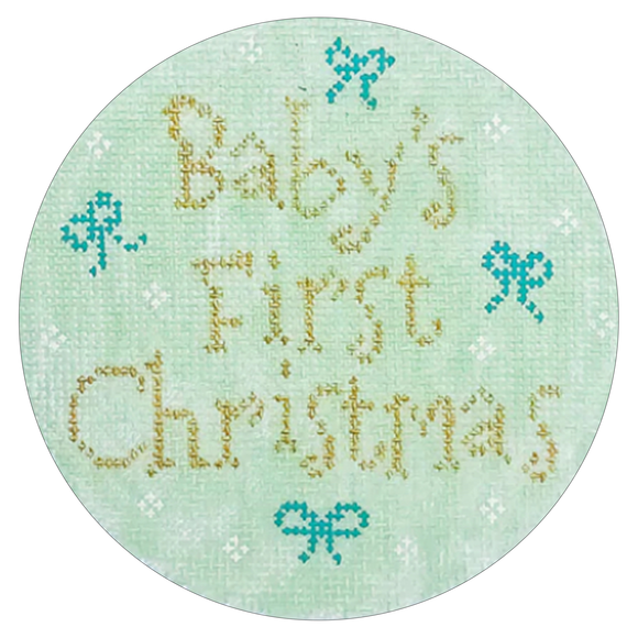 Baby's First Christmas Needlepoint Canvas - Green - 2025 Trunk Show Exclusive