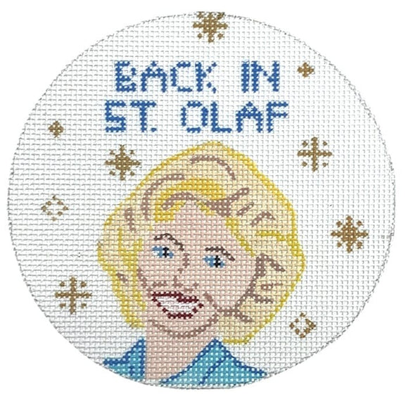 Back in St. Olaf (Rose) Needlepoint Canvas - 2025 Trunk Show Exclusive