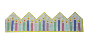 Birthday Crown Candles Needlepoint Canvas - 12.25" x 3.5", 13 Mesh