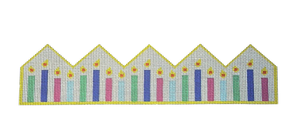 Birthday Crown Pastel Rainbow Needlepoint Canvas – 12.25" x 3.5", 13 Mesh