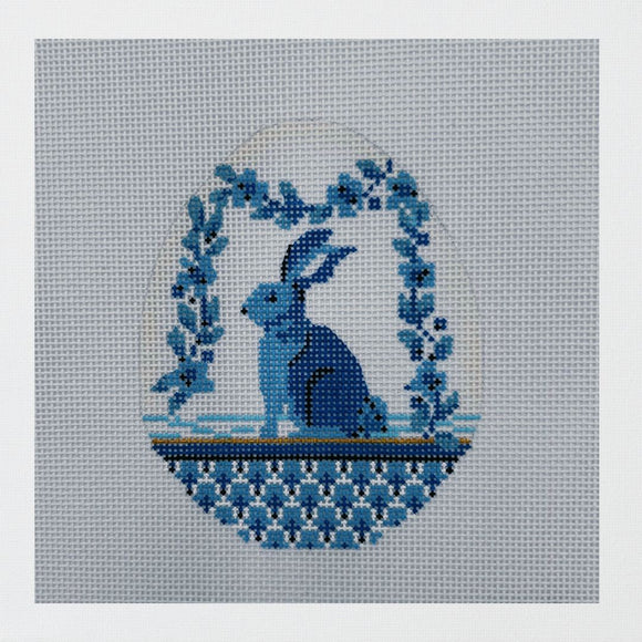 Blue Garland Bunny Egg