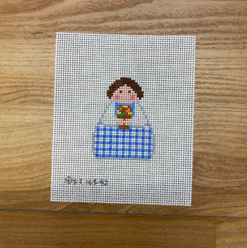 KCDTS Blue Plaid with Flower Pot Angel