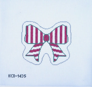 KCDTS Blue and White Stripe Bow