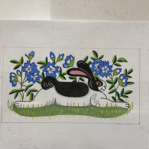 Rabbit in Blue Flowers - APTS Feb24