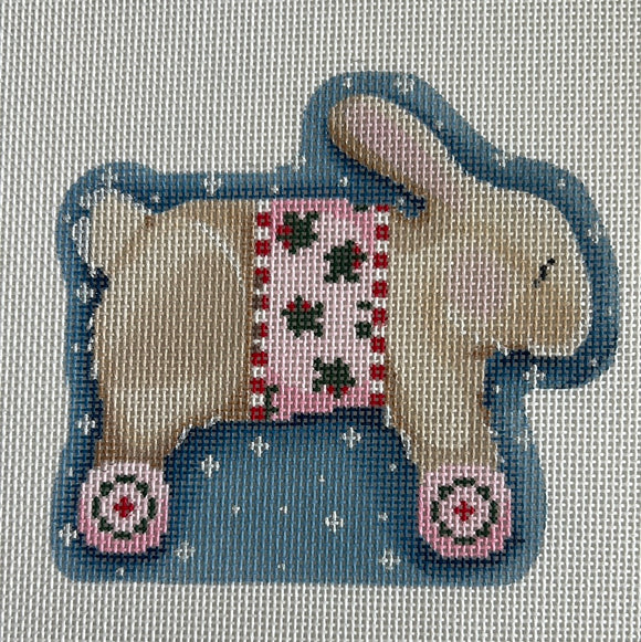 ATct2061 - Brown Bunny on Wheels OrnamentAssociated Talents Trunk Show May24