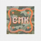 Camo Squiggle Coasters Needlepoint Canvas - 4" x 4", 13 Mesh