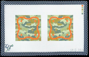 Camo Squiggle Coasters Needlepoint Canvas - 4" x 4", 13 Mesh