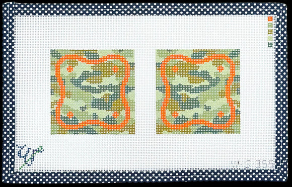 Camo Squiggle Coasters Needlepoint Canvas - 4