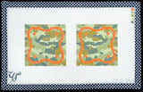 Camo Squiggle Coasters Needlepoint Canvas - 4" x 4", 13 Mesh