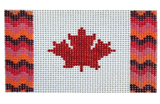 Canadian Bargello Flag - Passport Insert Needlepoint Canvas - 4.5" x 3", 13 Mesh