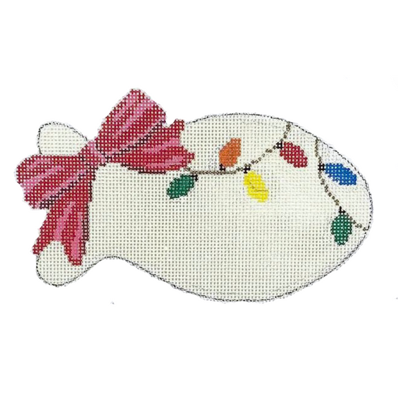 Cat Fish - Lights Needlepoint Canvas - 18 Mesh, 5.5” x 3.25”