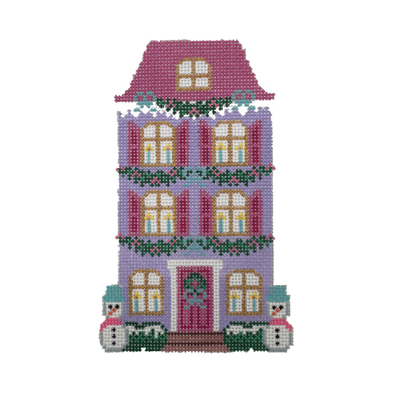 Christmas Village Purple Row House