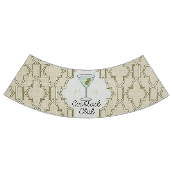 Cocktail Club Lampshade Needlepoint Canvas - 14.5