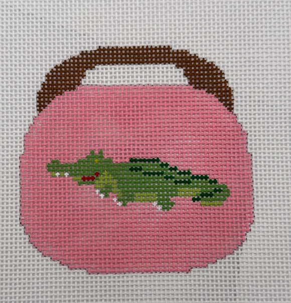 Alligator on Hot Pink