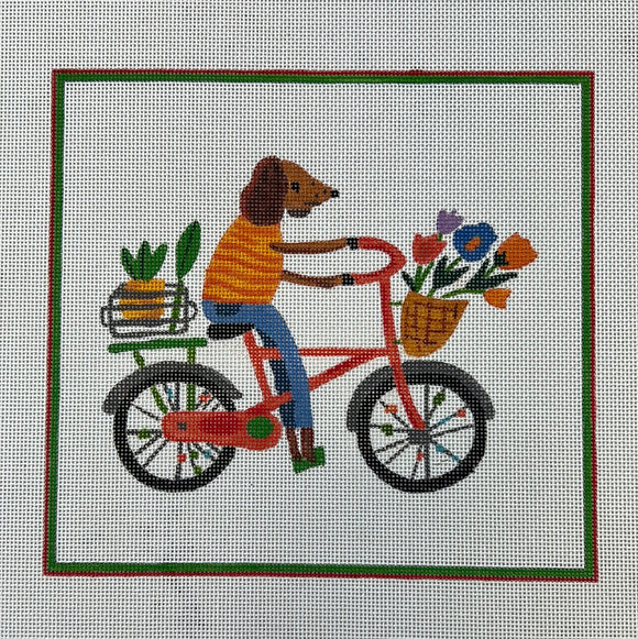 KDTS Apr24 - Carolyn Gavin – Dog on Bicycle w/ Flowers & Pineapple   , SKU #CG-PL-12