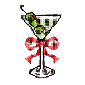 Dirty Martini with Pink Bow - 2.5" x 3.5", 18 Mesh