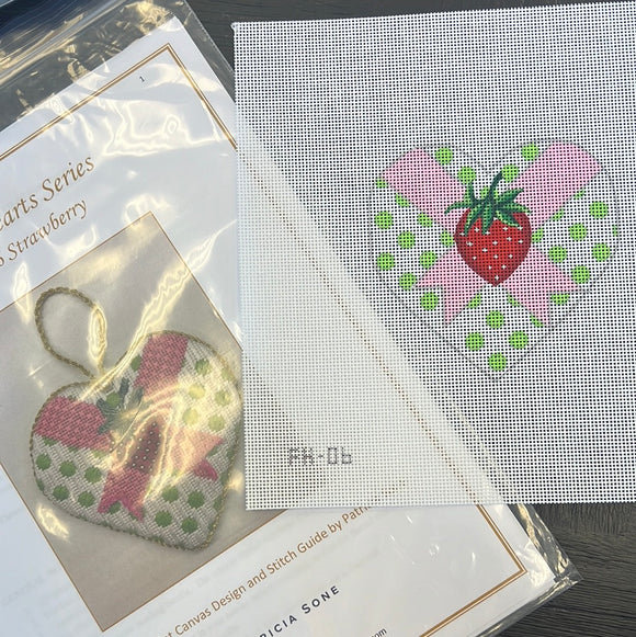 BR FH-06 Strawberry, Fancy Hearts w/stitch guide