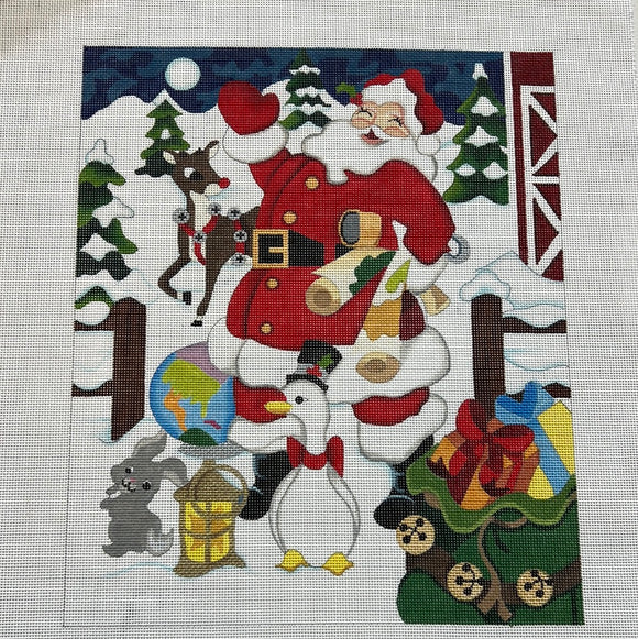 BFCM Santa with Animals FREE Large Project Bag