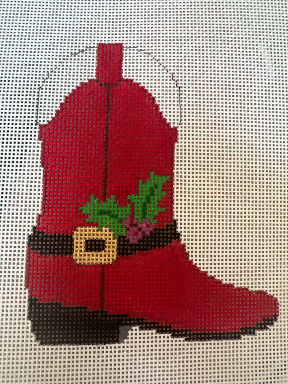 Red Cowboy Boot by Susan Roberts, 18 Mesh