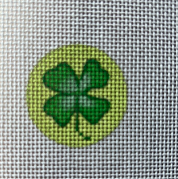 KDTS Apr24 - Planet Earth Key Ring Insert – Four-Leaf Clover – on soft green, SKU #PKR-36