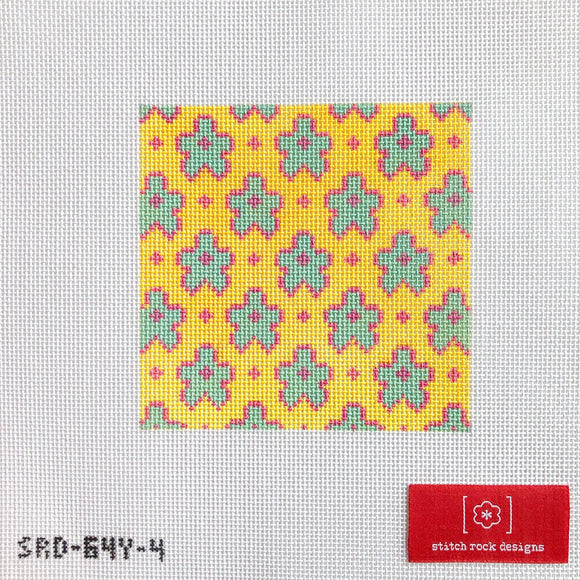 Flowers on Yellow (4 inch) - 2025 trunk Show