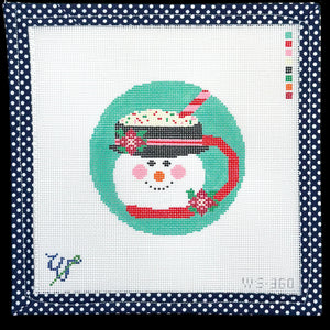 Frosty Mug Needlepoint Canvas - 4" Round, 18 Mesh