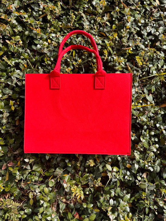 Felt Tote Project Bag - Red