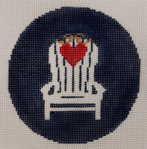 Adirondack Chair with Small Heart on Navy