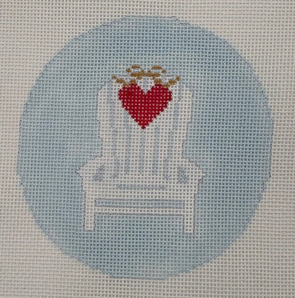 Adirondack Chair with Small Heart on Light Blue