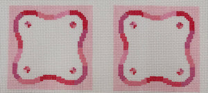 Pink Squiggle Coasters Needlepoint Canvas - 4" x 4", 13 Mesh