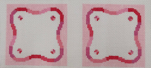 Pink Squiggle Coasters Needlepoint Canvas - 4