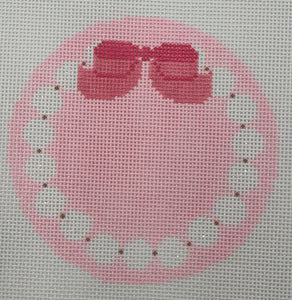 Pearls Pink Round Canvas