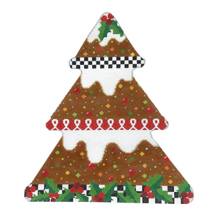 Gingerbread Christmas Tree Canvas - 13 Mesh, 12" x 15"