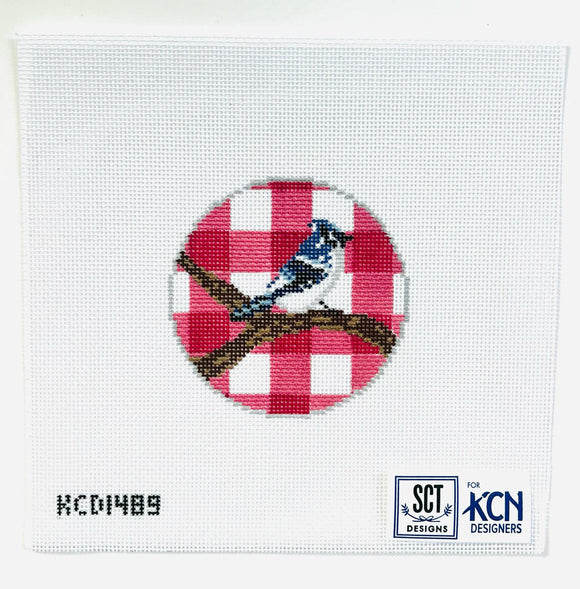 KCDTS Gingham Round Blue Jay