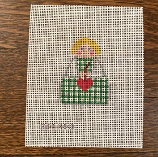 KCDTS Green Plaid with Red Heart Angel