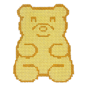 Gummy Bear - Lemon Needlepoint Canvas  - 4.5" x 3.5", 13 Mesh