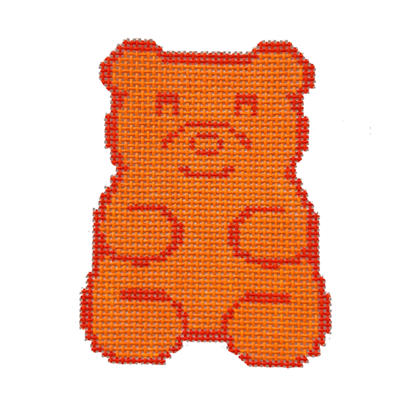 Gummy Bear - Orange Needlepoint Canvas  - 4.5