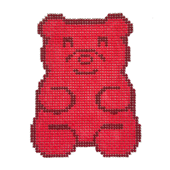 Gummy Bear - Raspberry Needlepoint Canvas  - 4.5