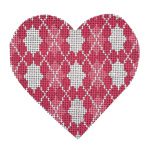 Harlequin Harlequin Heart Needlepoint Canvas - 4" x 4", 18 Mesh